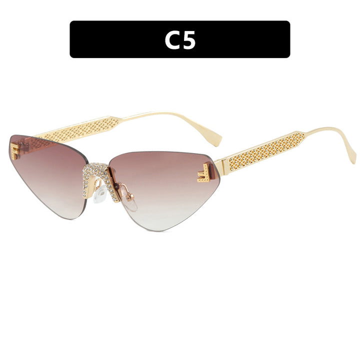 Women Designer Cat Eye Sunglasses with Sparkling Rhinestone Embellishment Bowlift