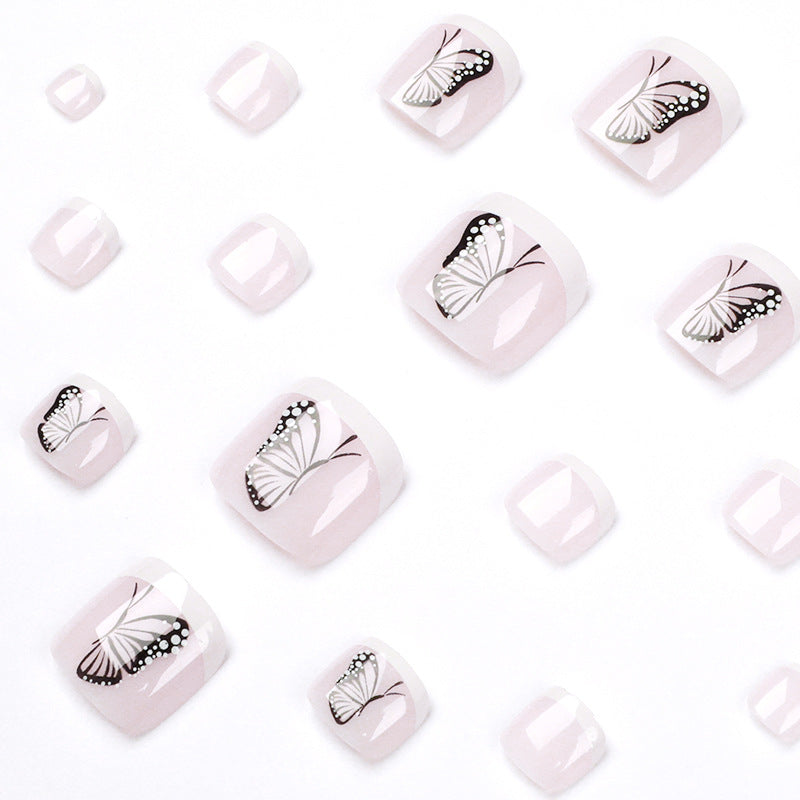 Artful Nail Art with Butterfly Design Bowlift