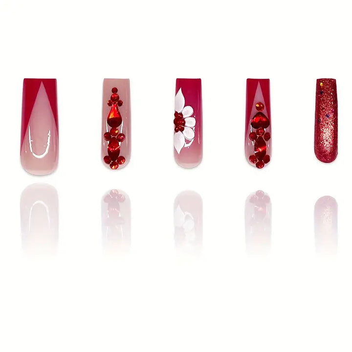 Glamorous 3D Floral Nail Enhancements Bowlift