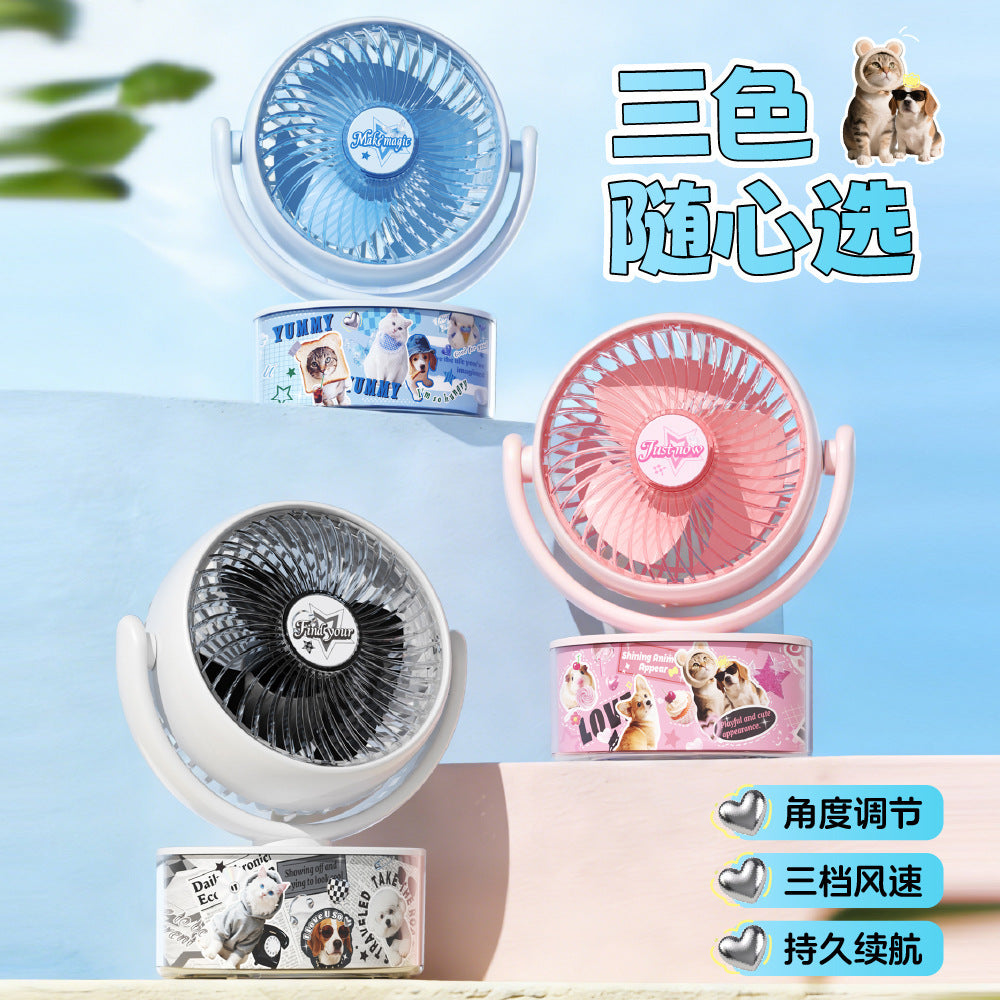 Ladies compact handheld fan with cute animal design Bowlift
