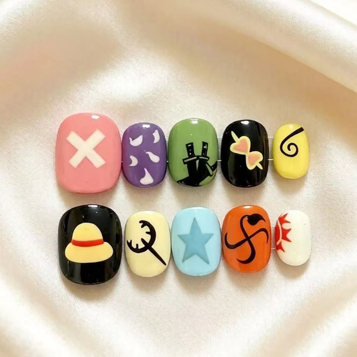 Artistic Cat-Themed Press-On Nail Art Set Bowlift