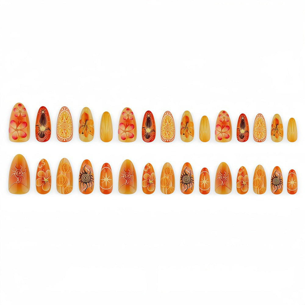 Artificial Nails in Exquisite Floral and Geometric Design Bowlift