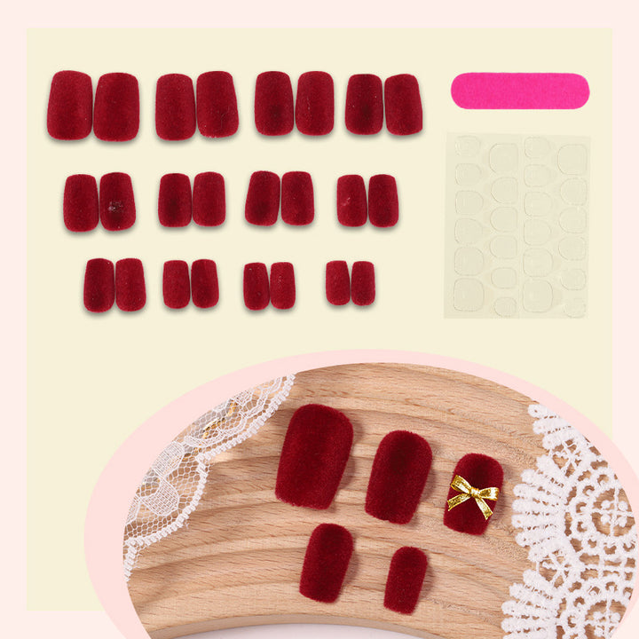 Velvet Press-On Nail Set Bowlift