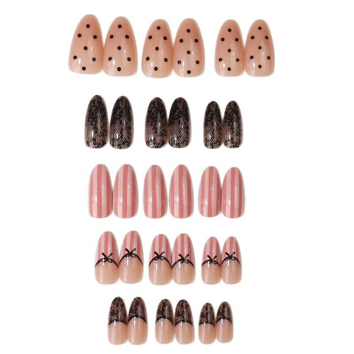 Elegant Lace-Inspired Press-On Nail Set Bowlift