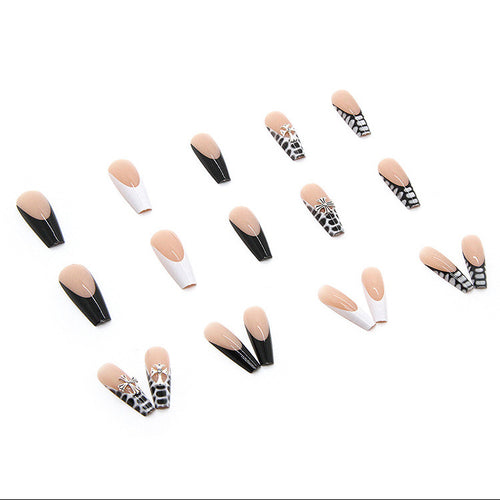 Artificial nail set with elegant 3D decorations and creative designs Bowlift