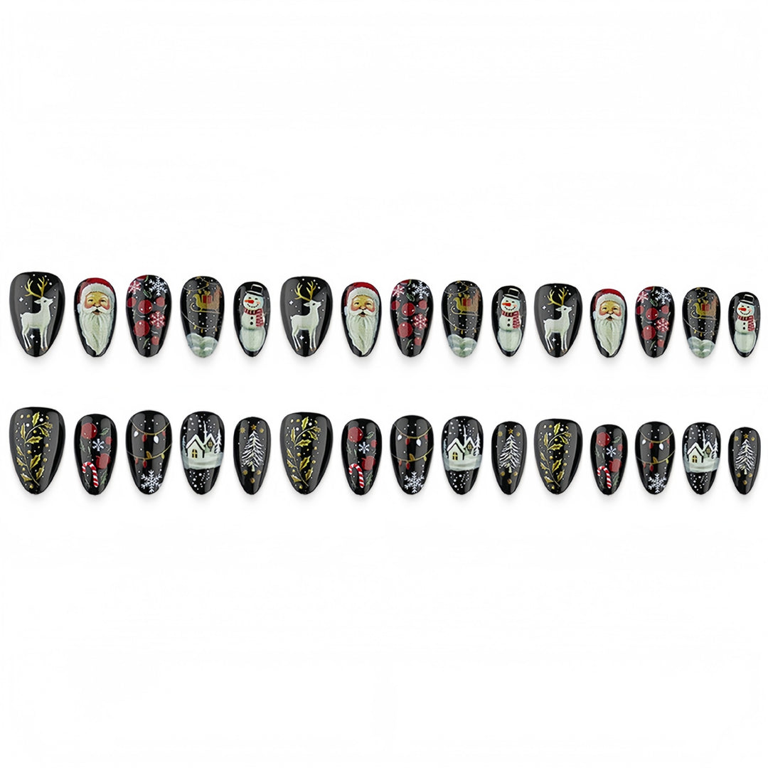 Festive artificial nail set with Christmas motifs Bowlift