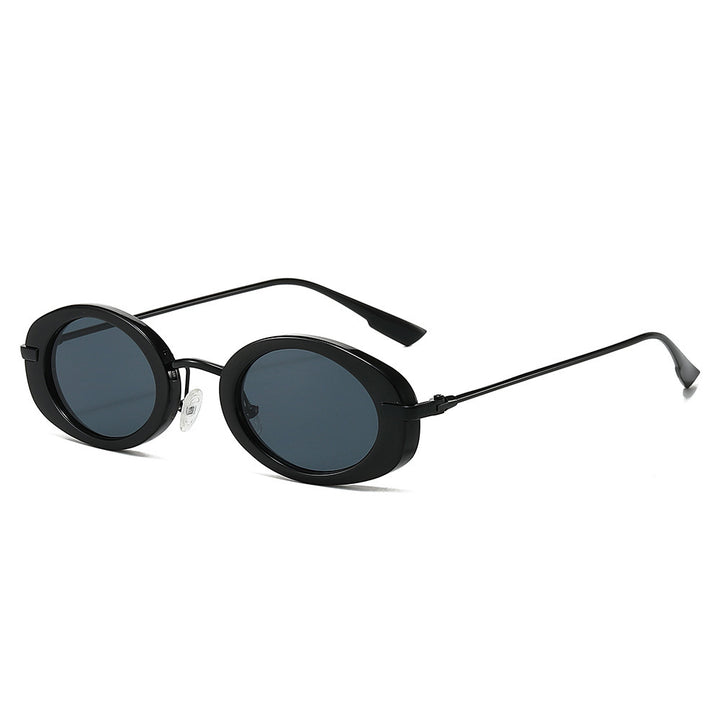 Vintage Oval Sunglasses with Metal Accents Bowlift