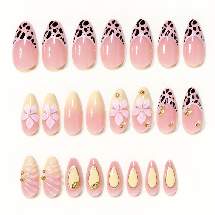 Decorative Stiletto Nail Art Tips with Floral Accents Bowlift