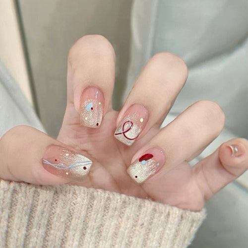 Artificial nails in elegant glitter pattern Bowlift