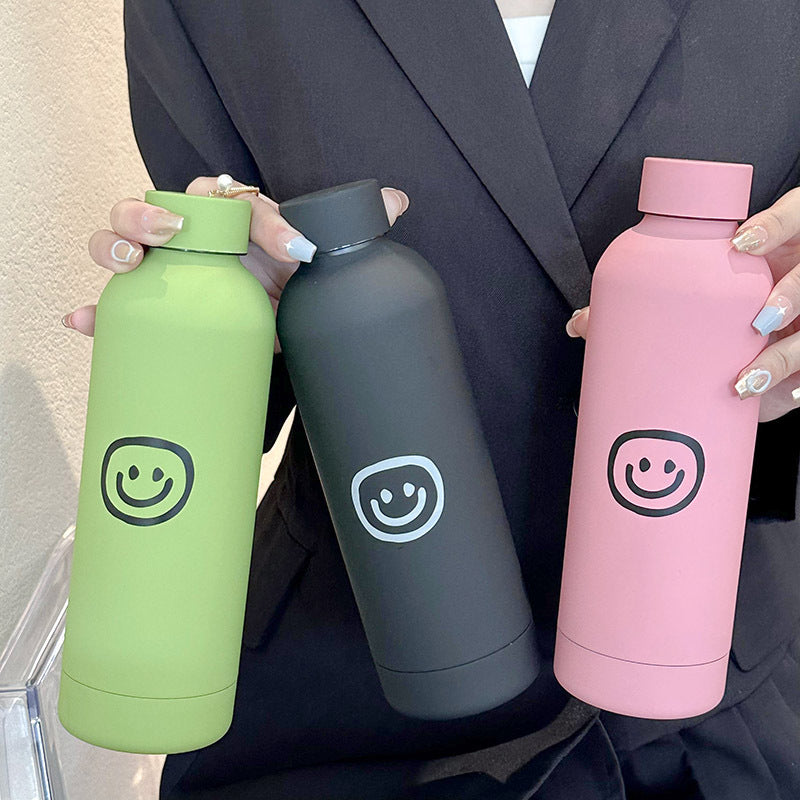 Women's Insulated Water Bottle with Fun Emoji Design Bowlift