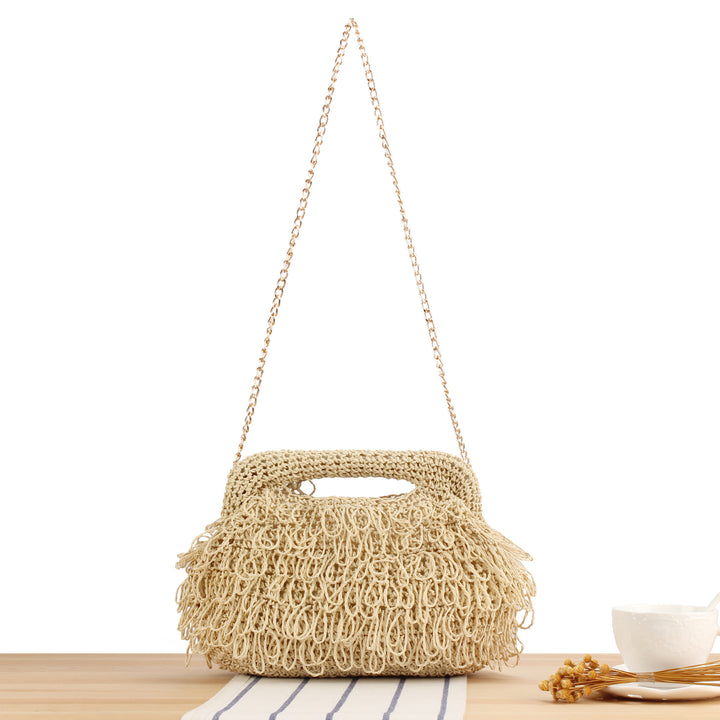 Designer handbag with intertwined macramé structure Bowlift
