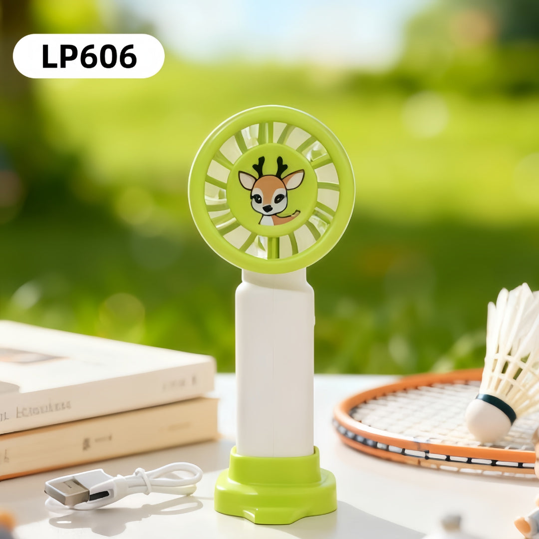 Ladies Portable Mini USB Fan with Animal Lion Design Bowlift