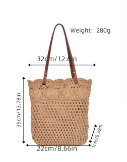 Designer shopping bag with hand-crocheted detail Bowlift
