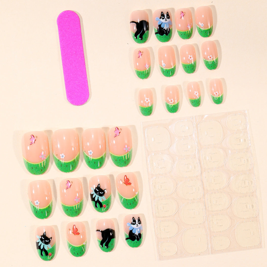 Whimsical Cat-Themed Nail Art Set Bowlift