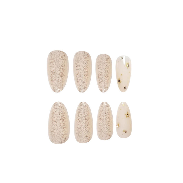 Glittering Almond-Shaped Press-On Nails Bowlift