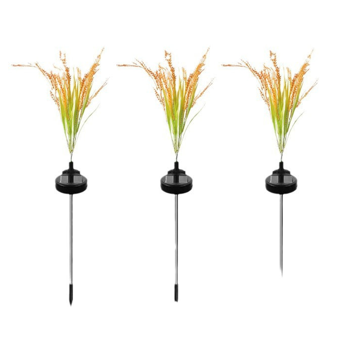 Solar Ornamental Grass Stake Lights With Warm White LED Accents Bowlift
