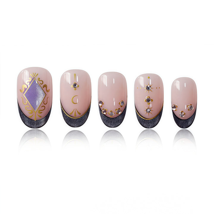 Celestial-Inspired Decorative Nail Art Bowlift