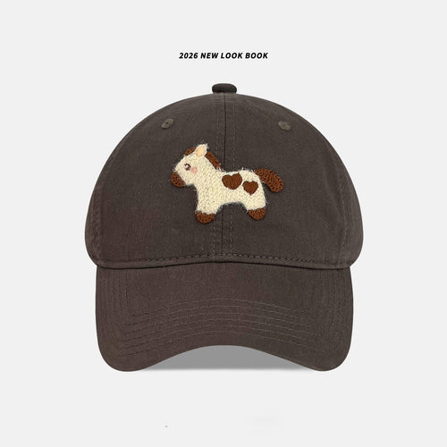 Playful Embroidered Animal Baseball Cap