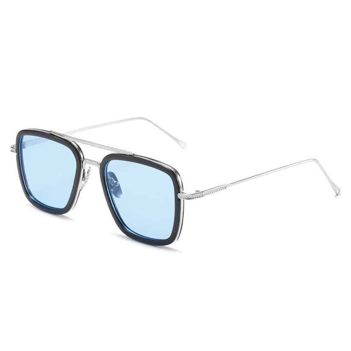 Women's fashionable square sunglasses with luxurious metal frame Bowlift