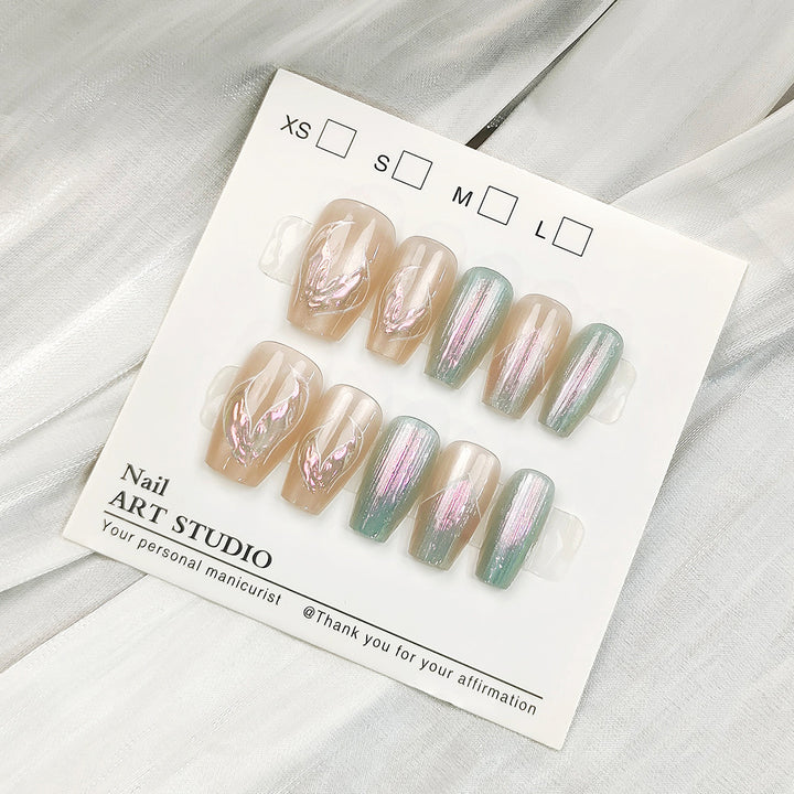 Artificial nails with Elegant Ombre Design Bowlift