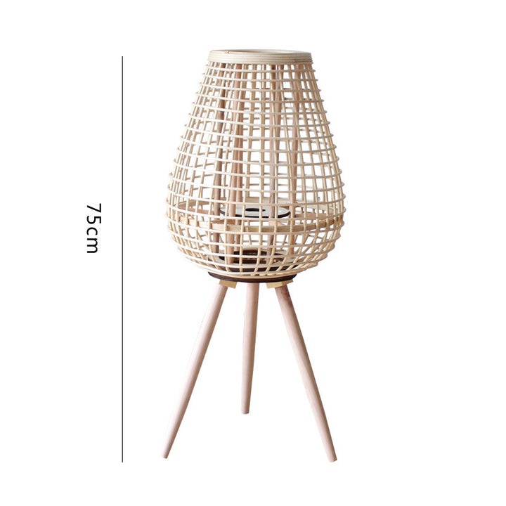 Decorative Rattan Lantern with Carry Handle Bowlift