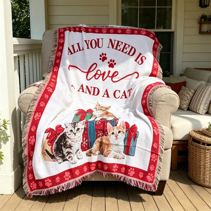 Cat-Themed Cozy Throw Blanket