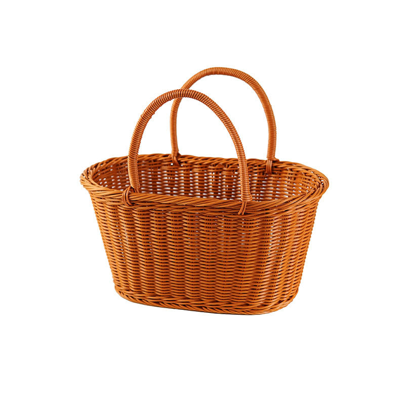 Women's Handwoven Basket with Practical Carry Handles Bowlift
