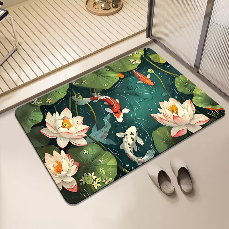 Floral Print Area Mat Bowlift