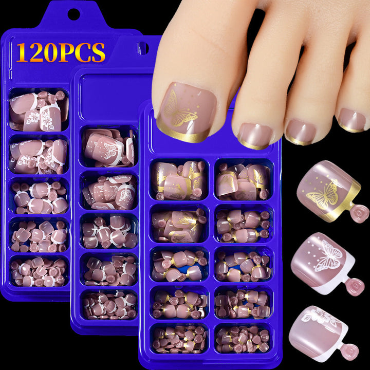 Floral Articulate Press-On Toenail Set Bowlift