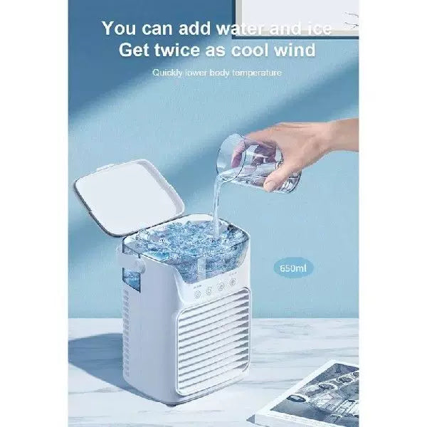 Unisex One Size USB Desktop Evaporative Cooler Humidifier with Top Fill Water Tank Adjustable Louvers and Touch Controls Bowlift