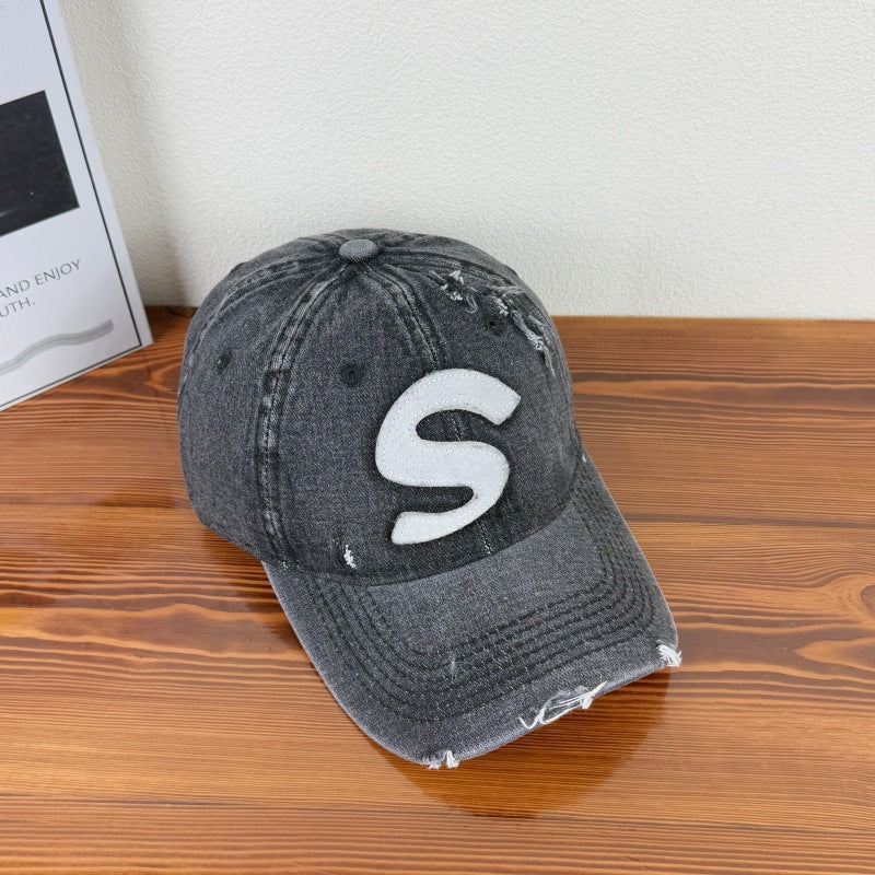 Women's Distressed Graphic Logo Baseball Cap Bowlift