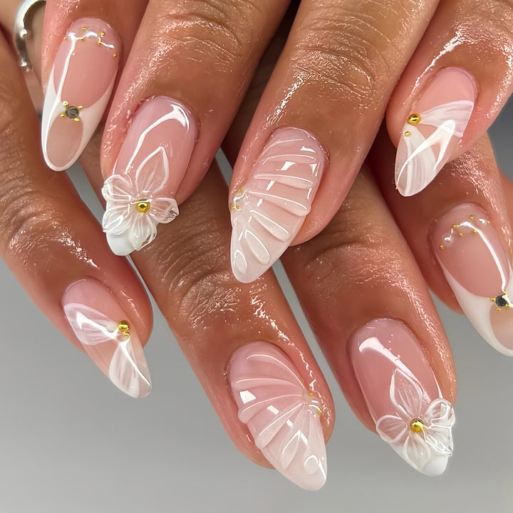 Decorative Floral Press-On Nail Extensions Bowlift 1787913948