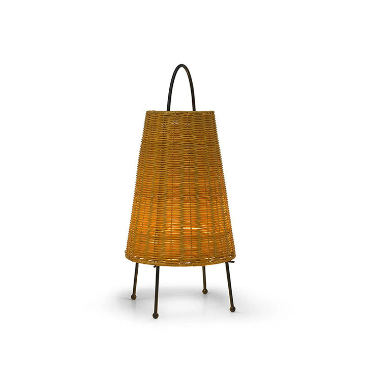 Elegant table lamp made of woven material Bowlift
