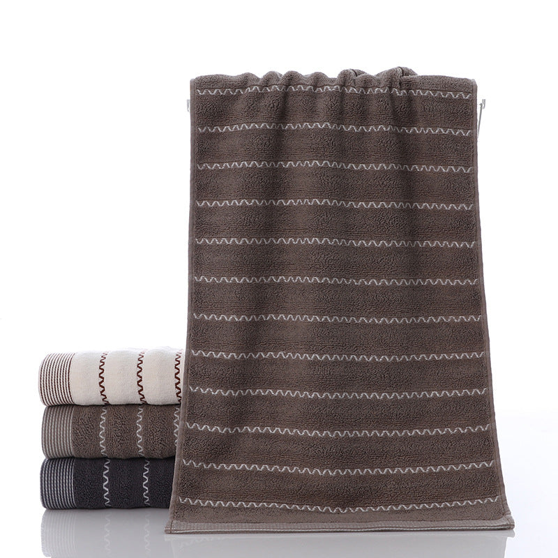 Ladies terry bath towel with modern stripes Bowlift