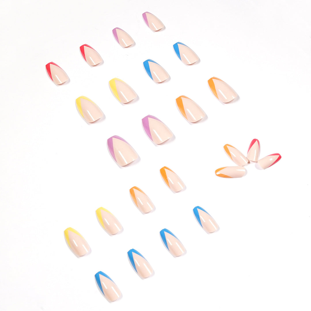 Artificial nail art with colorful tips and elegantly accented designs Bowlift