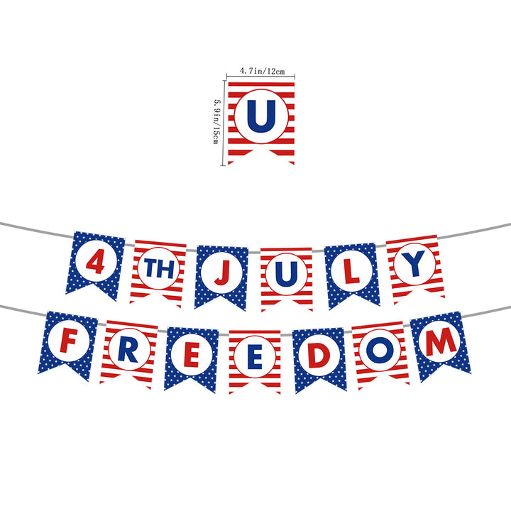Unisex nan patriotic decorative bunting banner set with pre-strung USA letters and star garlands Bowlift