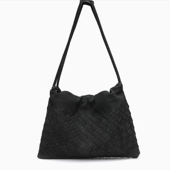 Woven Drawstring Shoulder Bag Bowlift