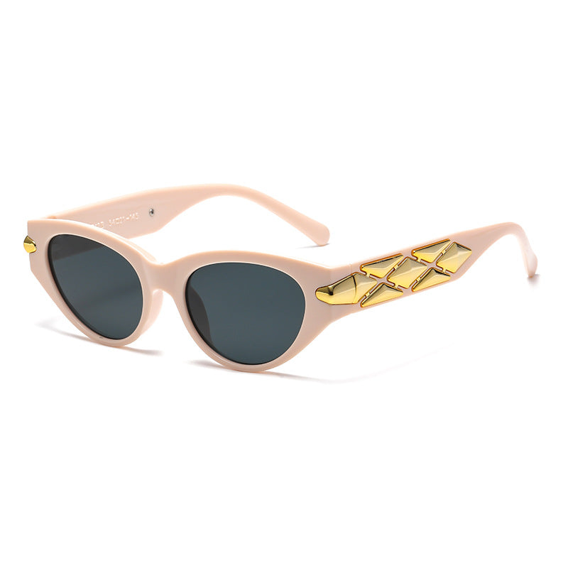 Women's Cat-Eye Sunglasses with Luxurious Accents and Unique Design Bowlift