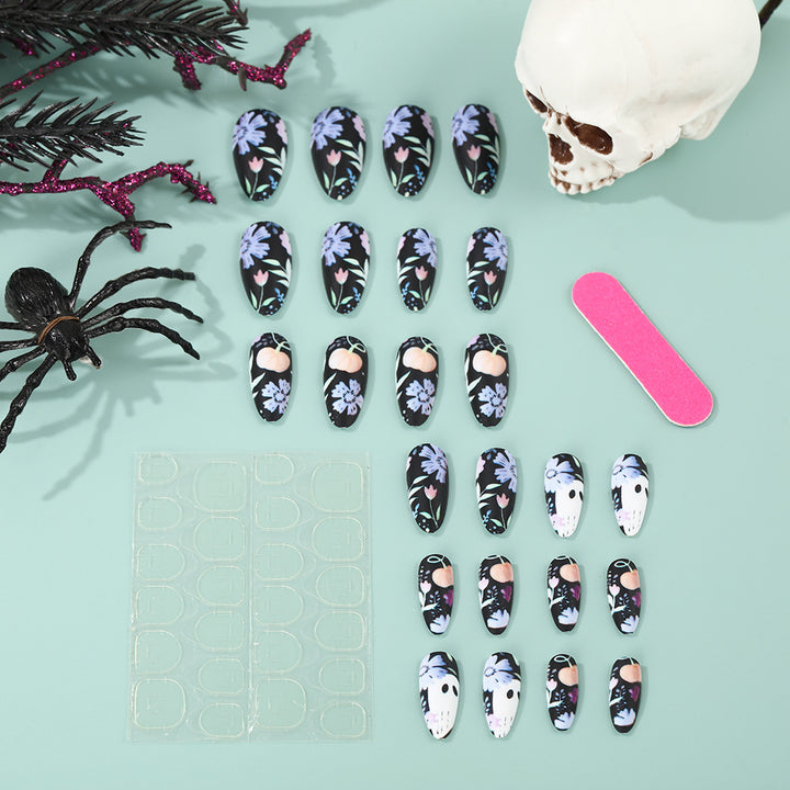 Artificial Nail Set with Creative Halloween Designs Bowlift