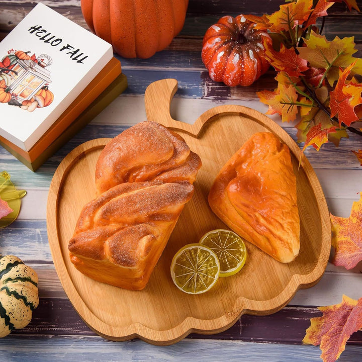 Pumpkin-Shaped Bamboo Serving and Cutting Board Bowlift