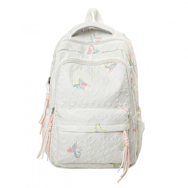 Stylish Embroidered Butterfly Design Backpack