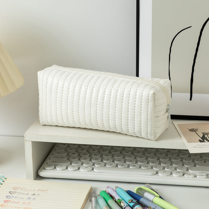 Textured Zippered Pencil Case Bowlift