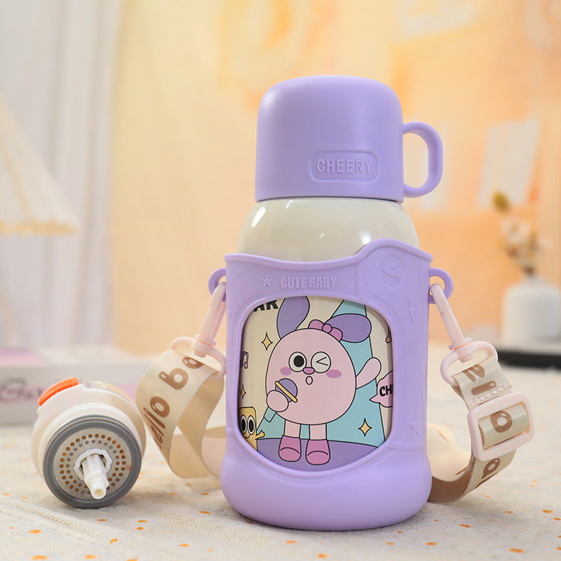 Women’s insulated drinking bottle with portable design and colorful Bowlift motif