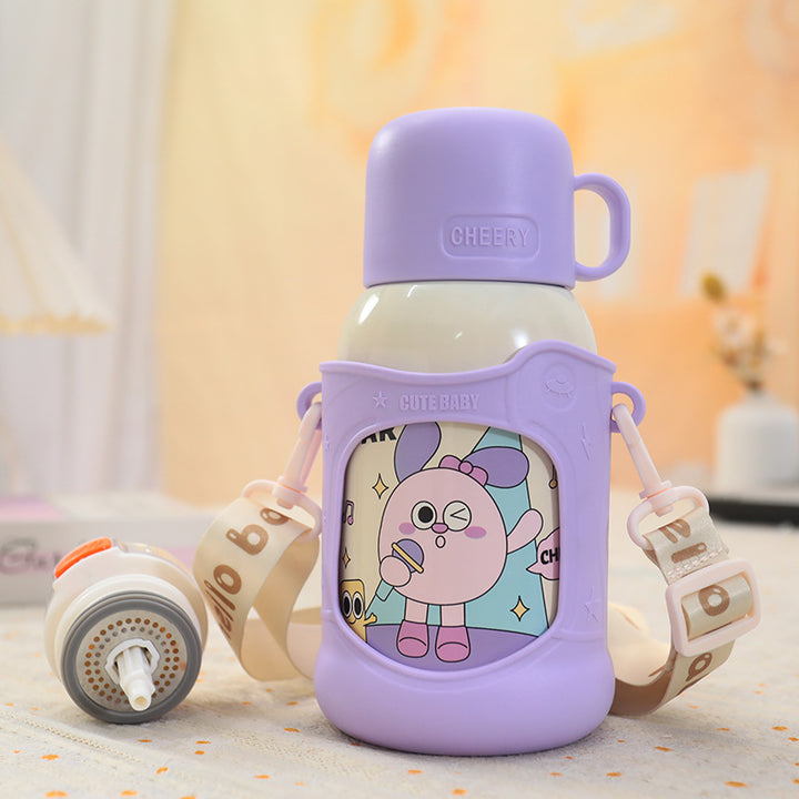 Women’s insulated drinking bottle with portable design and colorful Bowlift motif