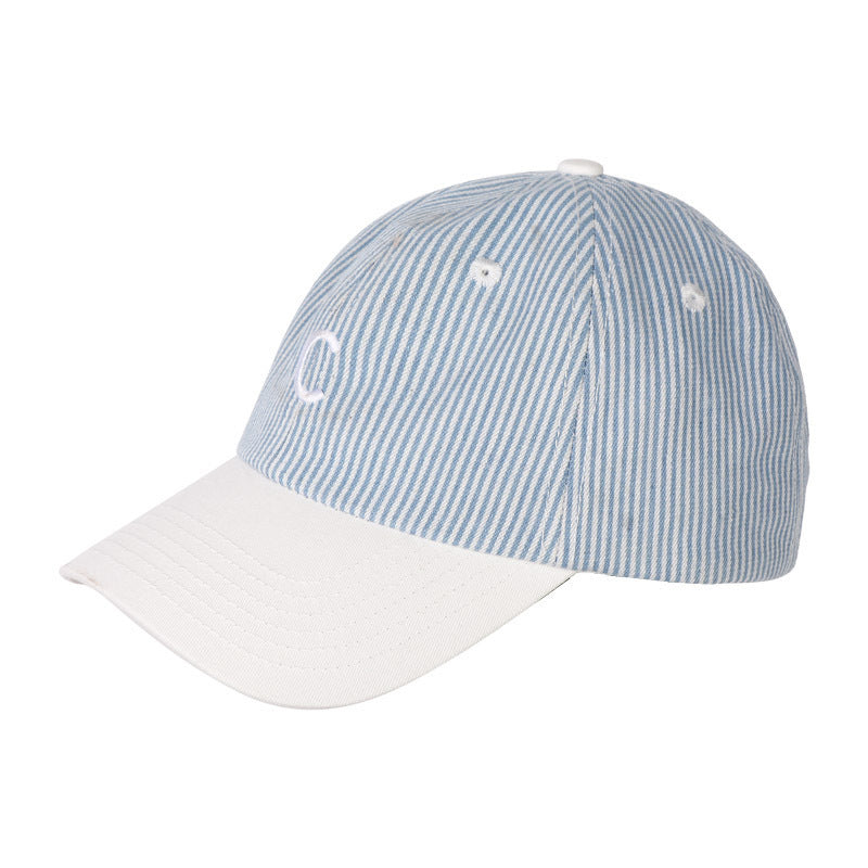 Men's Striped Casual Cotton Baseball Cap Bowlift