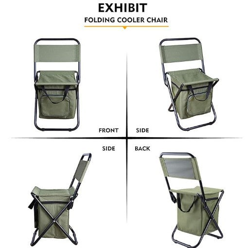 Unisex Folding Chair with Insulated Cooler Bag Bowlift