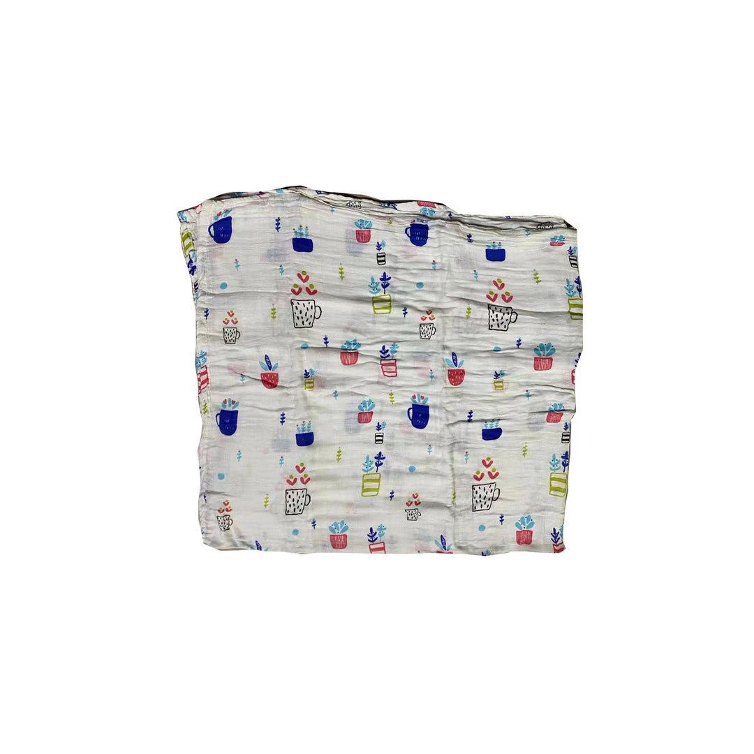 Cute Patterned Muslin Swaddle Blanket Bowlift