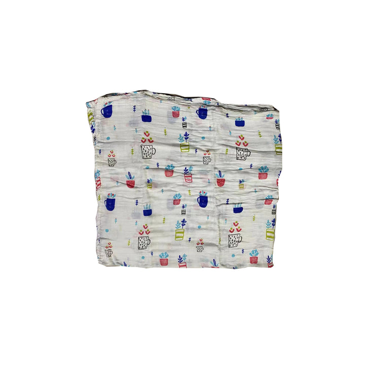 Cute Patterned Muslin Swaddle Blanket Bowlift