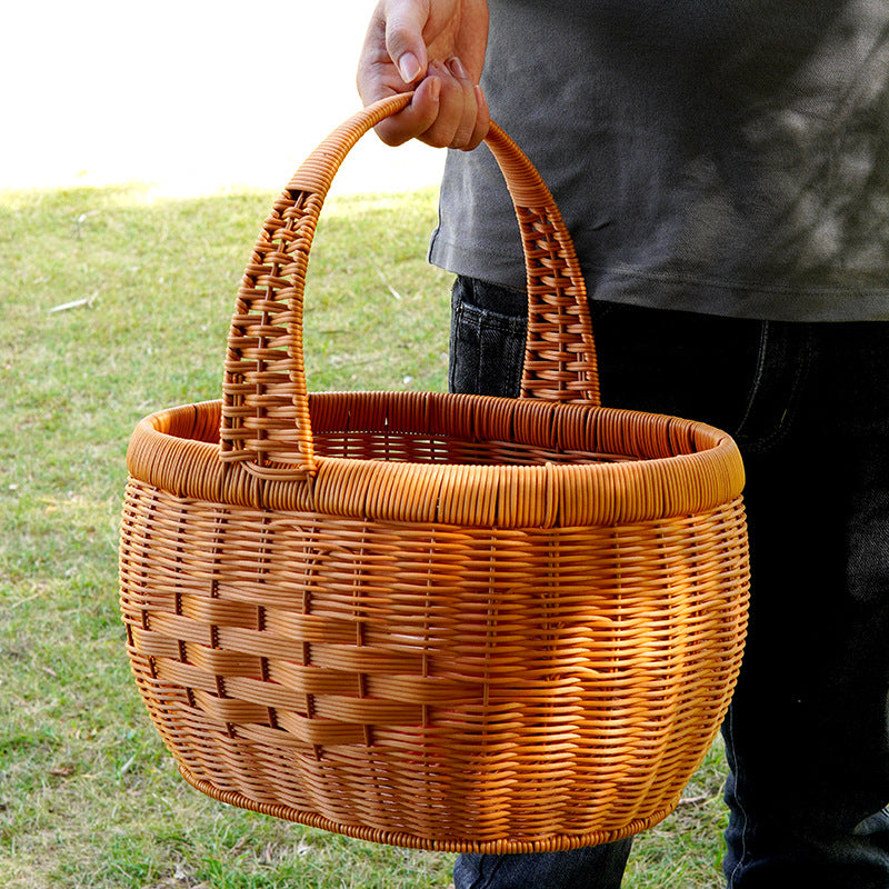 Women Handwoven Basket with Lid Bowlift