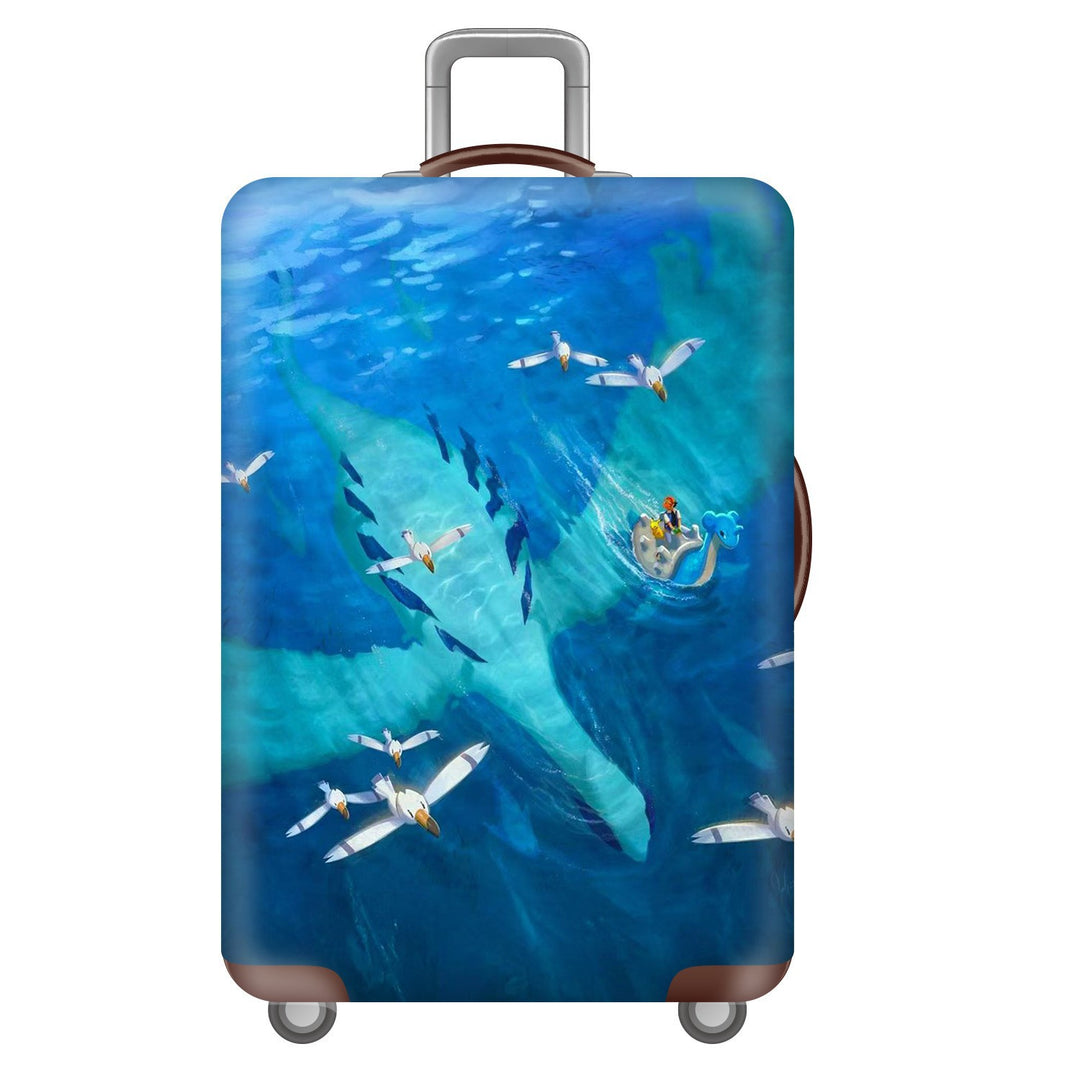 Unisex nan robust Hart shell trolley with lion portrait motif print, shock-resistant ABS polycarbonate shell, multi-wheeled chassis and TSA security lock Bowlift